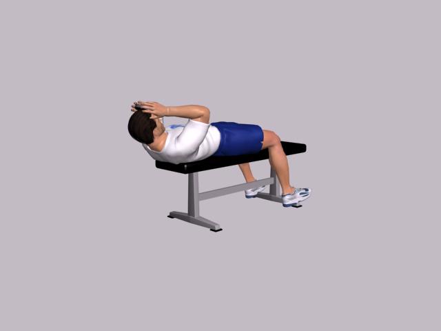 Подъемы туловища Упражнение на скамейке