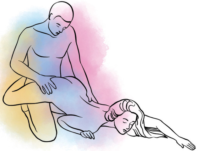 Вариация поз с проникновением сзади Схематический рисунок