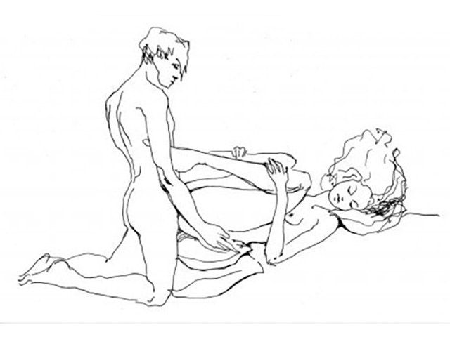 Женщина на спине Схема позы